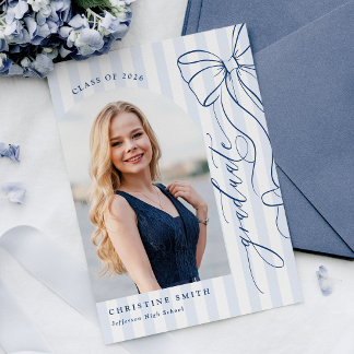 Elegant Navy Blue Graduation Invitation