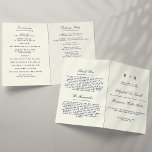 Elegant Navy Blue & Ivory Wedding Program Template<br><div class="desc">Elegant Navy Blue & Ivory Wedding Program Template.</div>