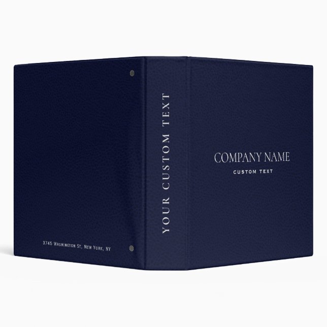 Elegant Navy Blue Leather Look corporate  Binder (Background)