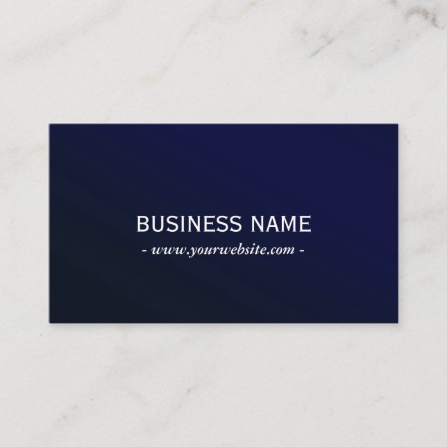 Elegant Navy Blue Metallic Professional  Business Card (Front)