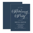 Elegant Navy Blue Minimalist Retirement Party