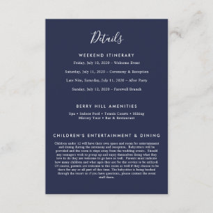 Elegant Navy Blue Modern Details Enclosure Card