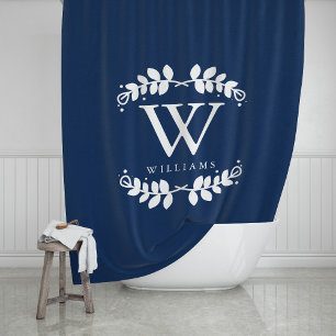 Elegant Navy Blue Monogram
