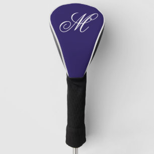 Elegant Navy Blue Monogram Initial  Golf Head Cover