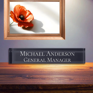 Elegant Navy Blue Name Plate