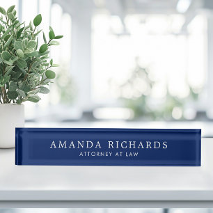 Elegant navy blue nameplate