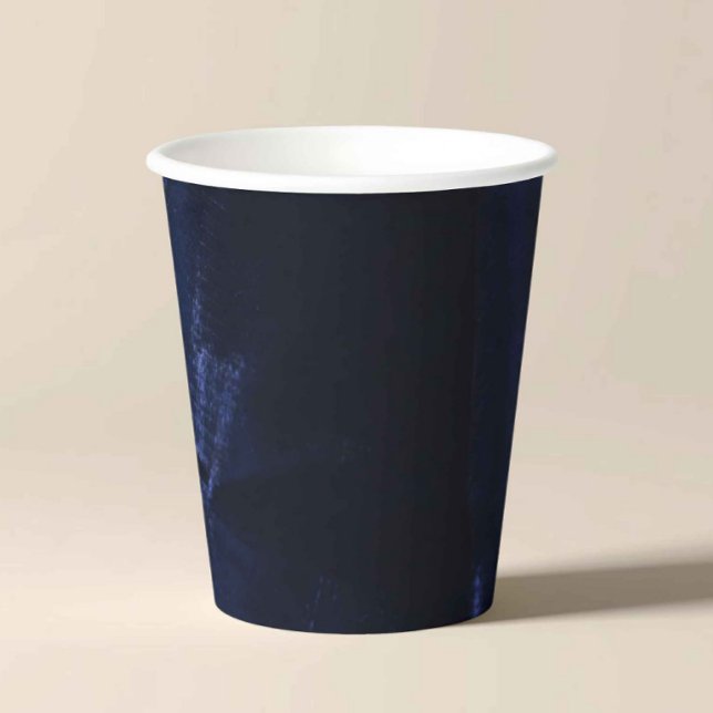 Elegant Navy Blue Party Cup (navy blue party cups, dark blue disposable cups, elegant party cups, minimalist drinkware, navy blue)