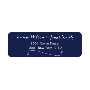 Elegant Navy Blue Personalized Address Labels