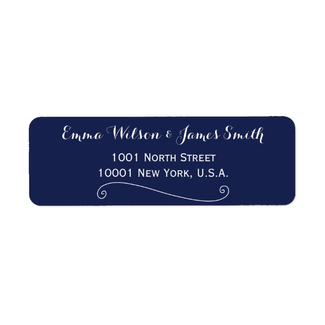 Elegant Navy Blue Personalized Address Labels (Front)