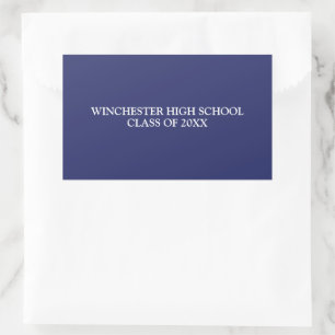 Elegant navy blue personalized school & class year sticker