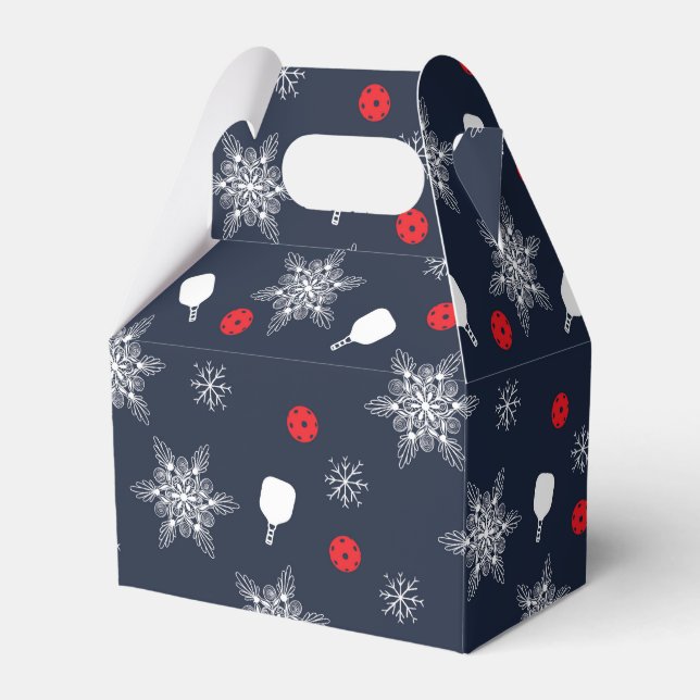 Elegant navy blue 💙 pickleball Christmas Favor Box (Front Side)
