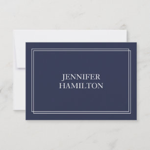 Elegant Navy Blue Place Card