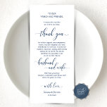 Elegant Navy Blue, Place Setting Thank You Card<br><div class="desc">This is the Modern classy Navy Blue, Dinner Place Setting Thank You Cards. Share the love and show your appreciation to your guests, when they sit down at their seat and read this personalised charming thank you place setting card. It's a wonderful way to kick off your special day celebration!...</div>