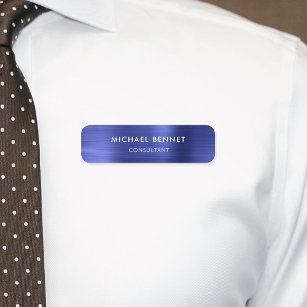 Elegant Navy Blue Professional Business Name Tag