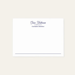 Elegant Navy Blue Script Border Post-it Notes