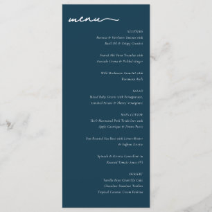 Elegant Navy Blue Serif Menu