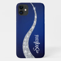 Elegant Navy blue silver faux glitter Online Store