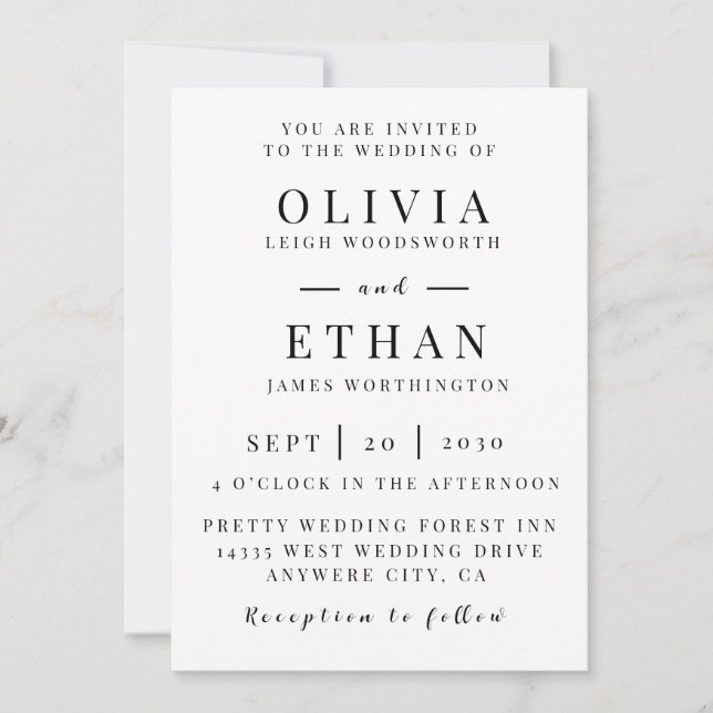 Elegant Navy Blue Silver Floral Wedding Invitation (Front)