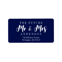 Elegant Navy Blue The Future Mr. and Mrs. Script