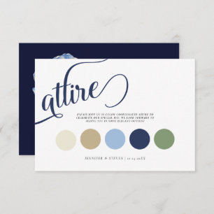 Elegant Navy Blue Tulip Wedding Attire Enclosure Card