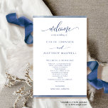 Elegant Navy Blue Watercolor Frame Wedding Program<br><div class="desc">Elegant navy blue Wedding program featuring delicate navy blue watercolor border stripes framing your wedding program details. Ability to make text changes and adjustments by selecting customize further. Front with wedding ceremony details, back with wedding party names and thank you message for your guests or any other text you like,...</div>