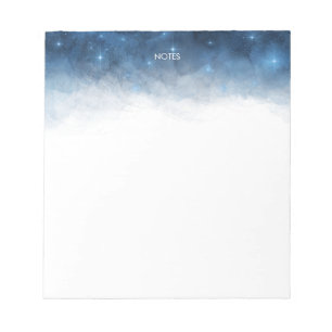 Elegant Navy Blue Watercolor Splash Personalized Notepad
