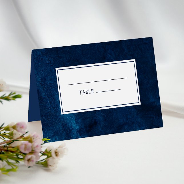Elegant Navy Blue Watercolor Wedding Table Number Place Card (Creator Uploaded)