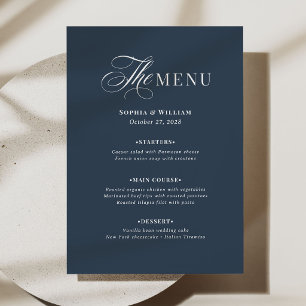 Elegant Navy Blue Wedding   Classic Luxe Menu