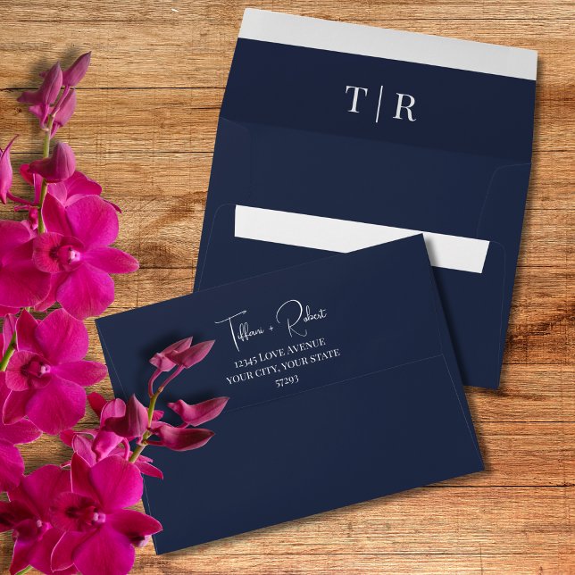 Elegant Navy Blue Wedding  Envelope (Creator Uploaded)