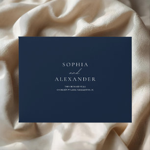 Elegant Navy Blue Wedding Envelopes Minimalist