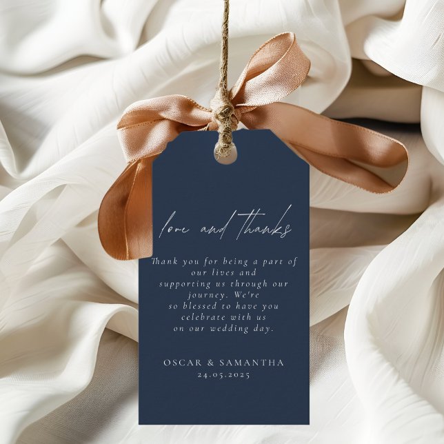 Elegant Navy Blue Wedding Gift Tags (Creator Uploaded)