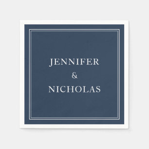 Elegant Navy Blue Wedding Napkin