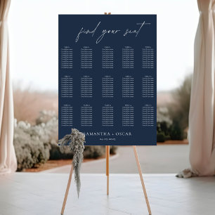Elegant Navy Blue Wedding Seating Chart
