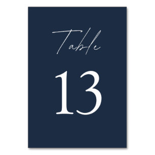 Elegant Navy Blue Wedding  Table Number