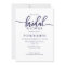 Elegant Navy Blue White Calligraphy Bridal Shower