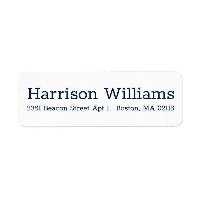 Elegant navy blue white Custom Serif modern chic (Front)