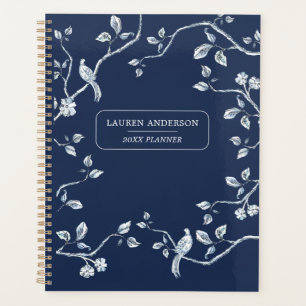 Elegant Navy Blue & white French toile Planner