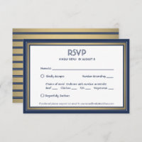 Elegant Navy Blue White & Gold with Meal Options
