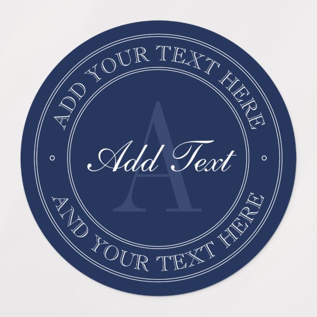 Elegant Navy Blue & White Monogram Waterproof (Design 1)