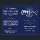Elegant Navy Blue & White Wedding Ceremony Program<br><div class="desc">Elegant Navy Blue & White Wedding Ceremony Programs.</div>