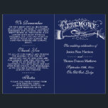 Elegant Navy Blue & White Wedding Ceremony Program<br><div class="desc">Elegant Navy Blue & White Wedding Ceremony Programs.</div>