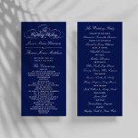 Elegant Navy Blue & White Wedding Program Template<br><div class="desc">Elegant Navy Blue & White Wedding Program Template.</div>
