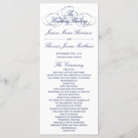 Elegant Navy Blue & White Wedding Program Template<br><div class="desc">Elegant Navy Blue & White Wedding Program Template.</div>