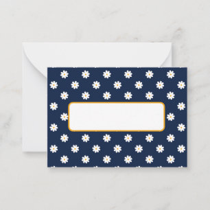 Elegant Navy Blue with White Daisy Pattern Card