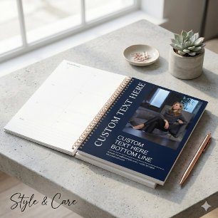Elegant Navy Blue Yellow Text Image Creative Planner