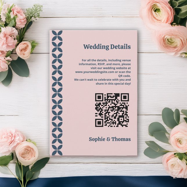 Elegant Navy & Blush Pink  Enclosure Card (Creator Uploaded)