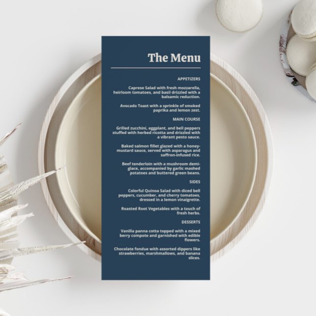 Elegant Navy & Blush Pink  Menu (Creator Uploaded)
