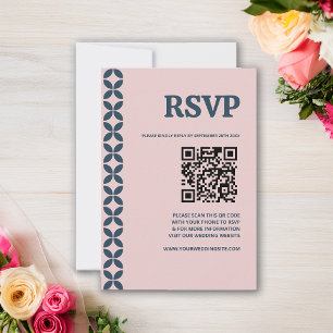 Elegant Navy & Blush Pink  RSVP Card