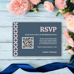 Elegant Navy & Blush Pink RSVP Card