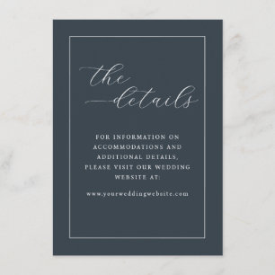 Elegant Navy Calligraphy Enclosure Card